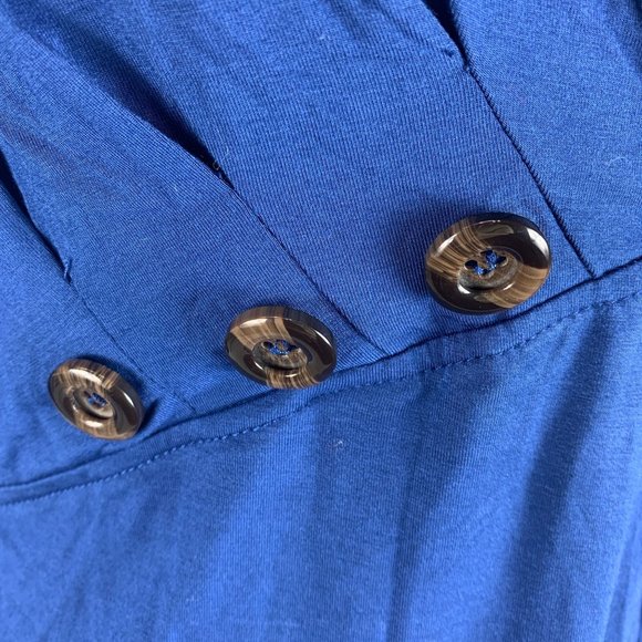 Ninedaily Large NWT Top Wrap Blue Fitted Slimming L Stretch - Picture 6 of 7